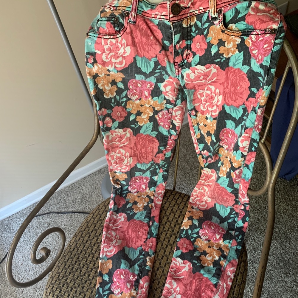 Mossimo Supply Co. Floral Skinny Jeans